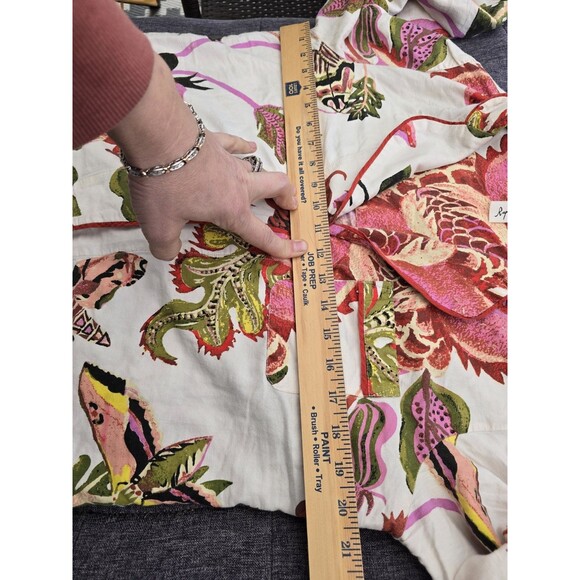 Anthropologie Raphael Balme Flannel Pajama Top Womens Floral Paisley Sleep Small - Picture 6 of 7